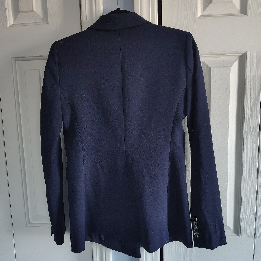 DKNY Women's Dark Blue Double-Breasted Blazer Size 0 - Picture 4 of 12
